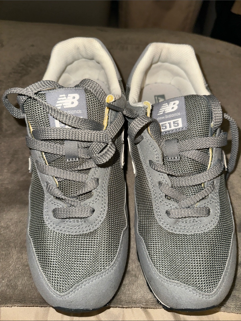 New Balance Kids' Gray and Yellow 515 Sneakers